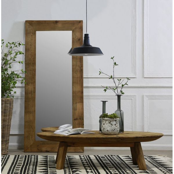 Table basse ovale en pin recyclé REWOOD - AUBRY GASPARD