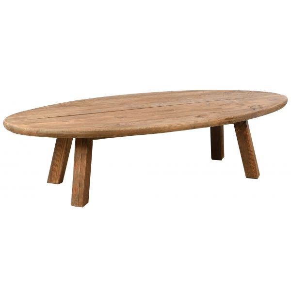 Table basse ovale en pin recyclé REWOOD