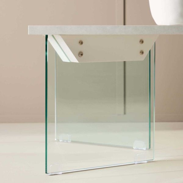 Table basse 120 x 80 cm pieds en verre Ester - 7
