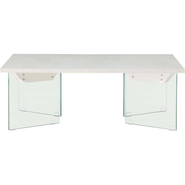 Table basse 120 x 80 cm pieds en verre Ester - VEN-0941