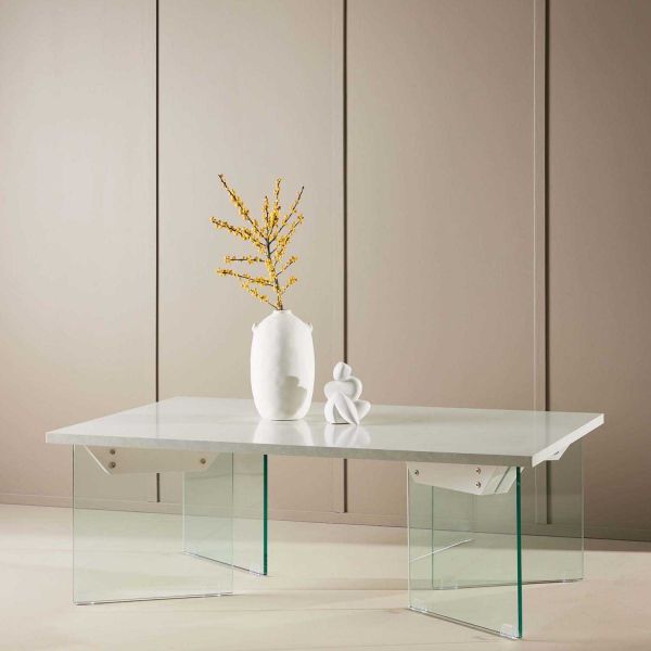 Table basse 120 x 80 cm pieds en verre Ester - VENTURE HOME