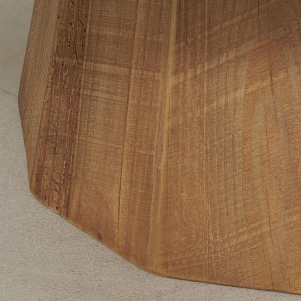 Table basse en pin recyclé naturel et noir REWOOD - 5