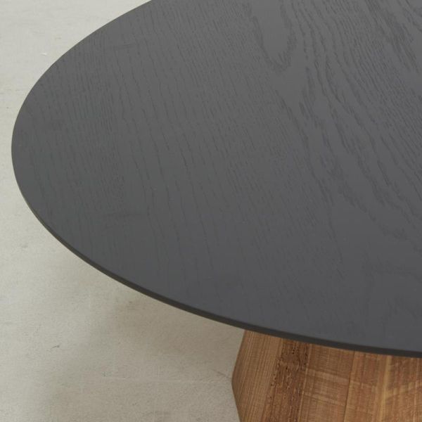 Table basse en pin recyclé naturel et noir REWOOD - 399