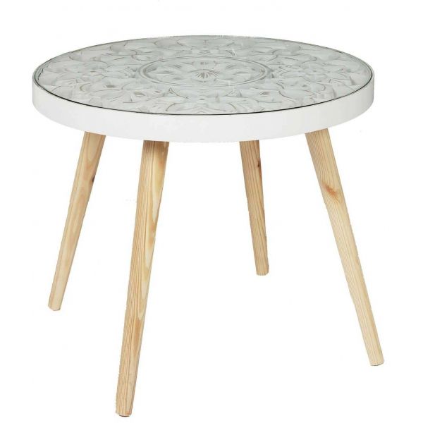 Table basse plateau arabesque 50 cm