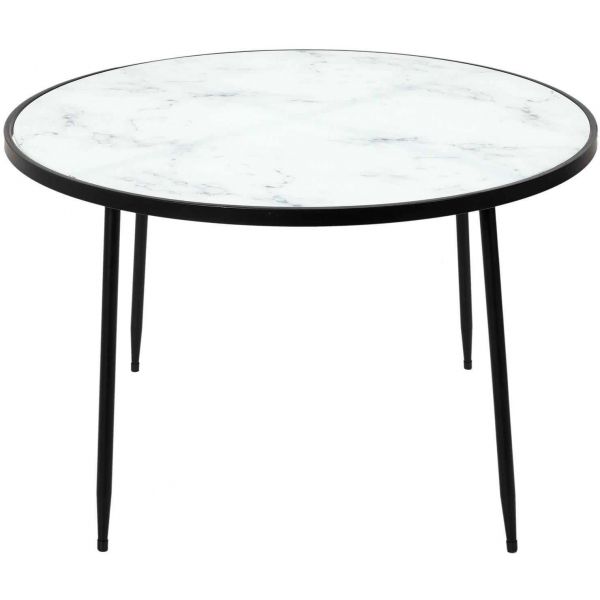 Table basse plateau imitation marbre Felicity 75 cm - CMP-3981