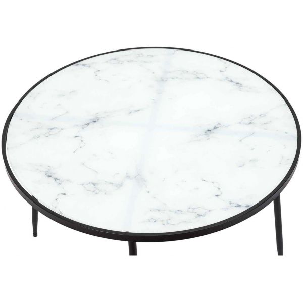 Table basse plateau imitation marbre Felicity 75 cm - 59,90