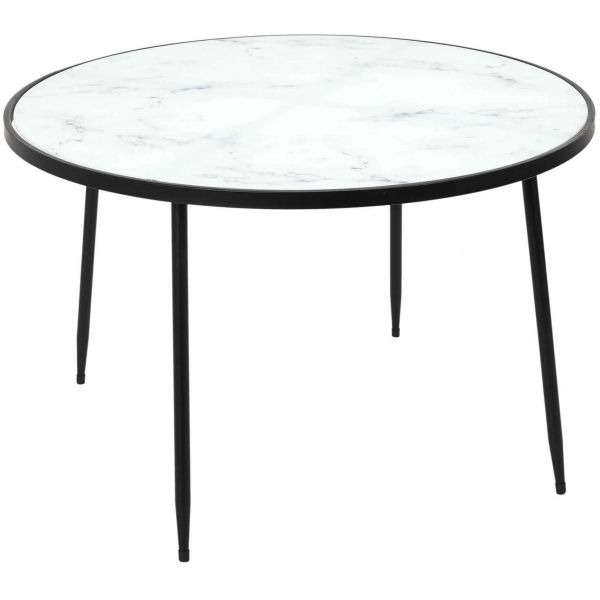 Table basse plateau imitation marbre Felicity 75 cm