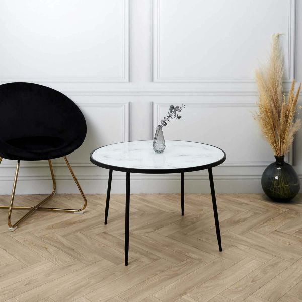 Table basse plateau imitation marbre Felicity 75 cm - THE HOME DECO FACTORY