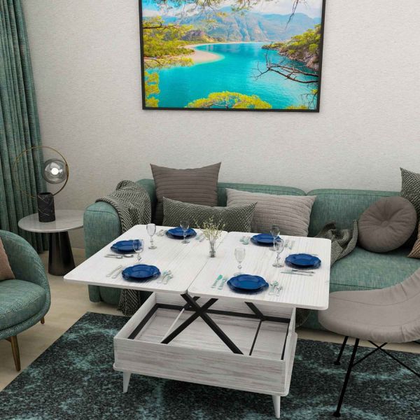 Table basse avec plateau modulable Dy Ada - HANAH HOME