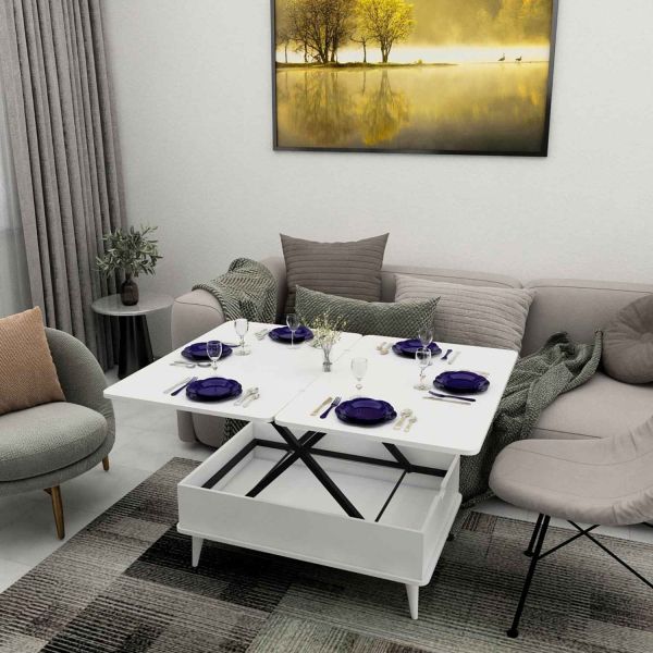 Table basse avec plateau modulable Dy Ada - HANAH HOME
