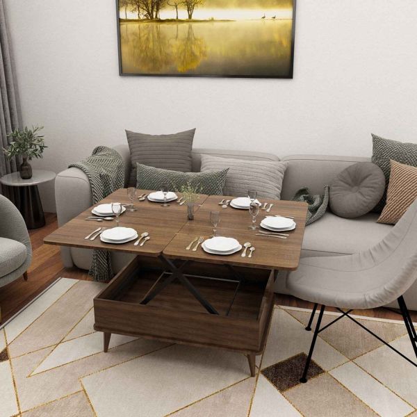 Table basse avec plateau modulable Dy Ada - HANAH HOME