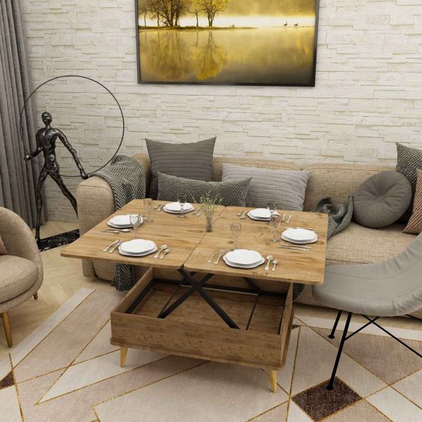 Table basse avec plateau modulable Dy Ada - HANAH HOME