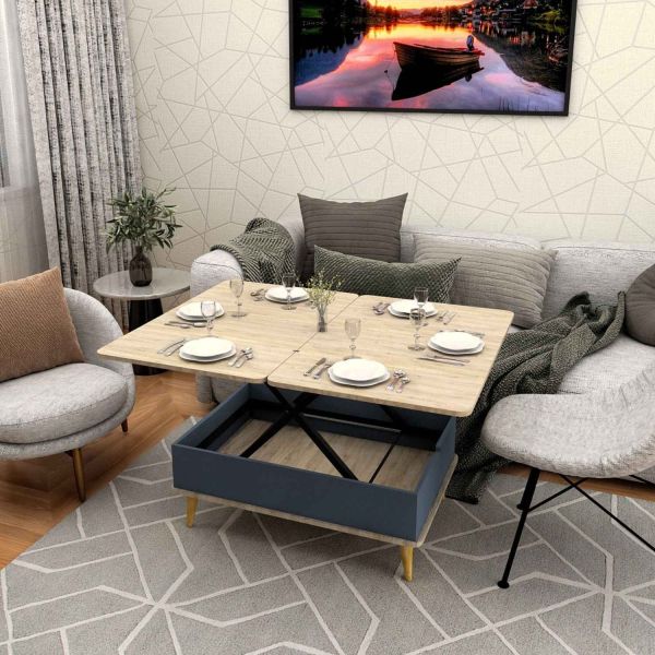 Table basse avec plateau modulable Dy Ada - HANAH HOME