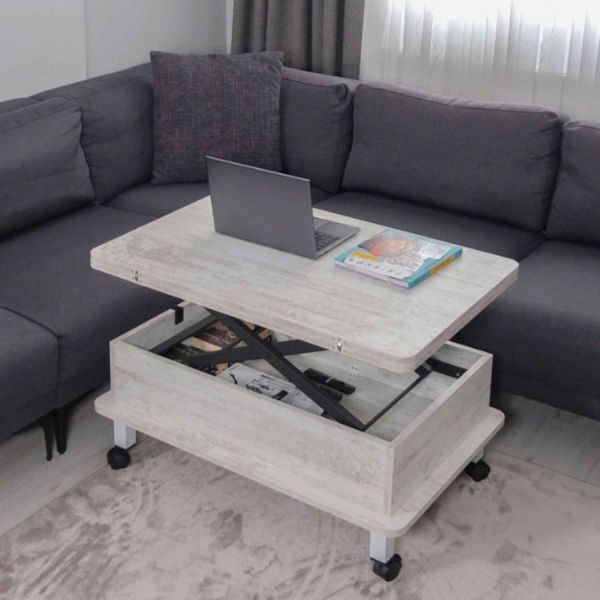 Table basse avec plateau modulable Helsinki - HANAH HOME