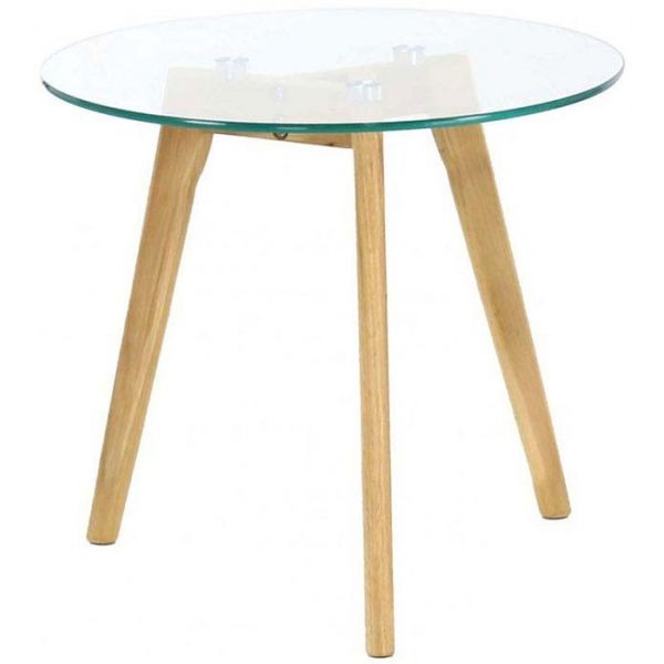 Table basse plateau en verre 50 cm