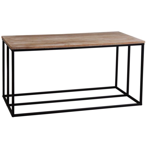 Table basse porte bûches en bois et métal Rondo - AUB-3203