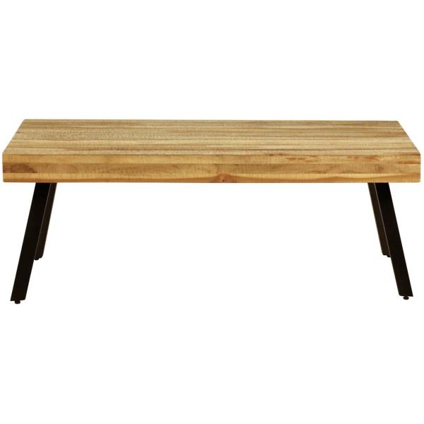 Table basse rectangulaire en teck recyclé et métal Woody - ZAGO