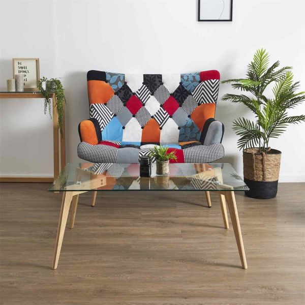 Table basse rectangulaire en verre 110 x 60 x 45 cm - 6
