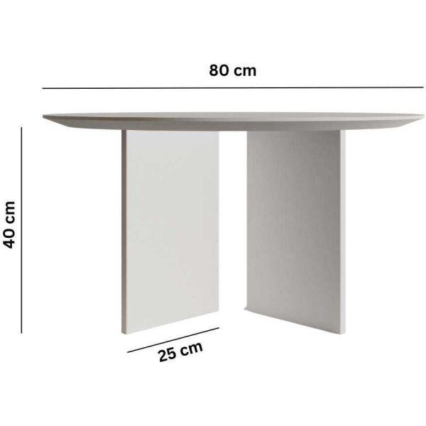 Table basse ronde 80 cm en aggloméré Leo - ASI-1993