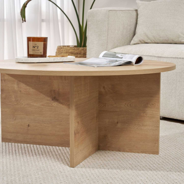 Table basse ronde en aggloméré Soleil - 5