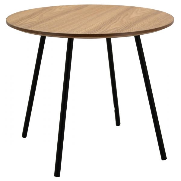 Table basse ronde en mdf avec plaquage frêne naturel