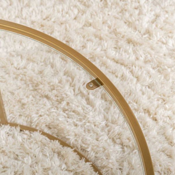 Table basse ronde en métal et verre Aurum - 82,90