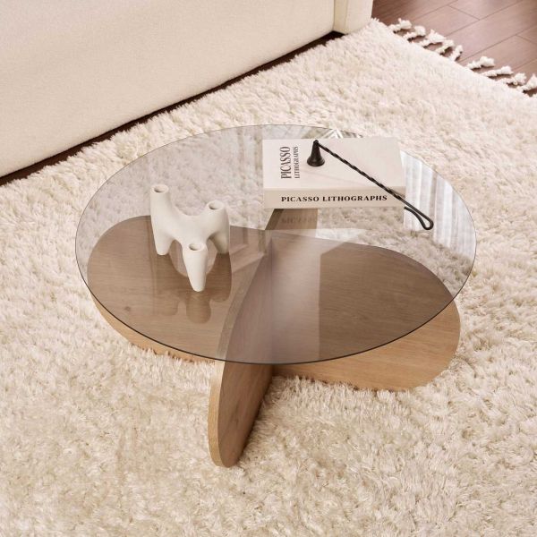 Table basse ronde en verre Aeris - 5
