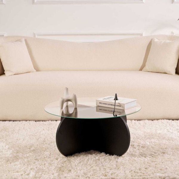 Table basse ronde en verre Aeris - 6