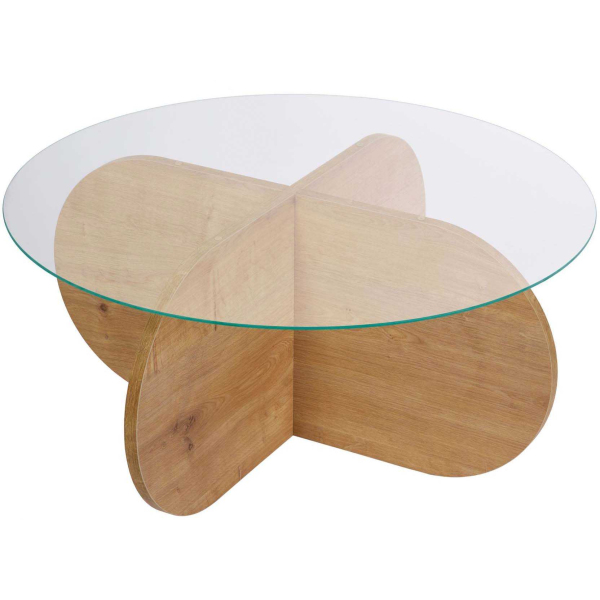 Table basse ronde en verre Aeris