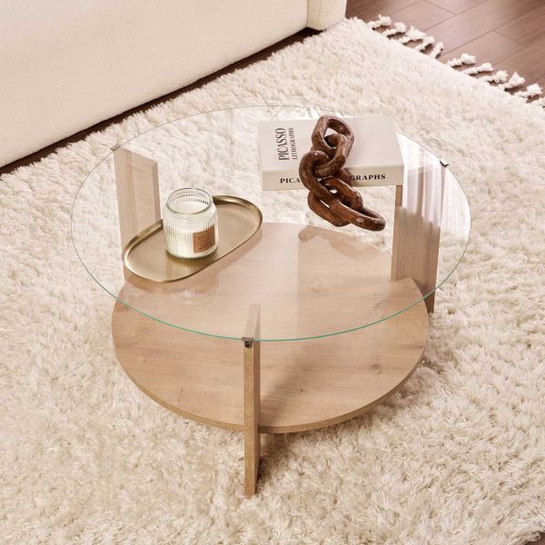 Table basse ronde en verre Clara - 5