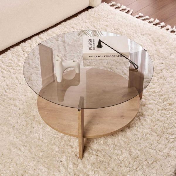Table basse ronde en verre Clara - 5