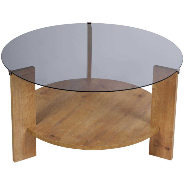 Table basse ronde en verre Clara