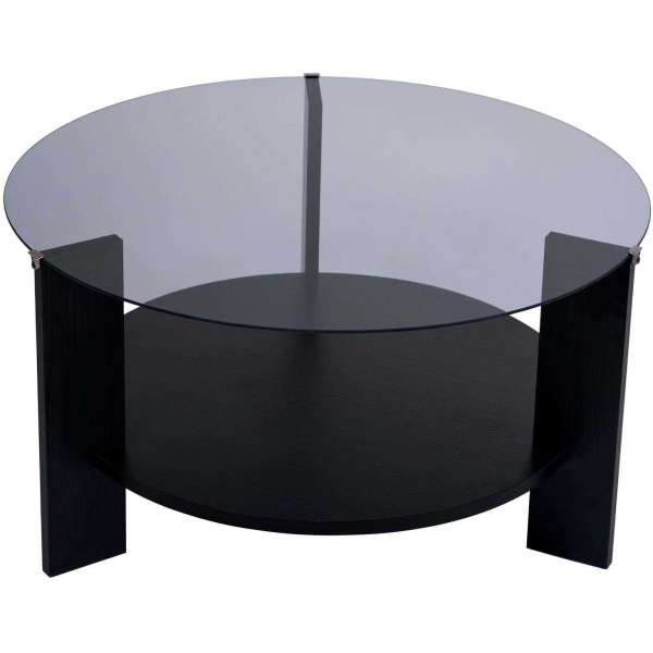 Table basse ronde en verre Clara