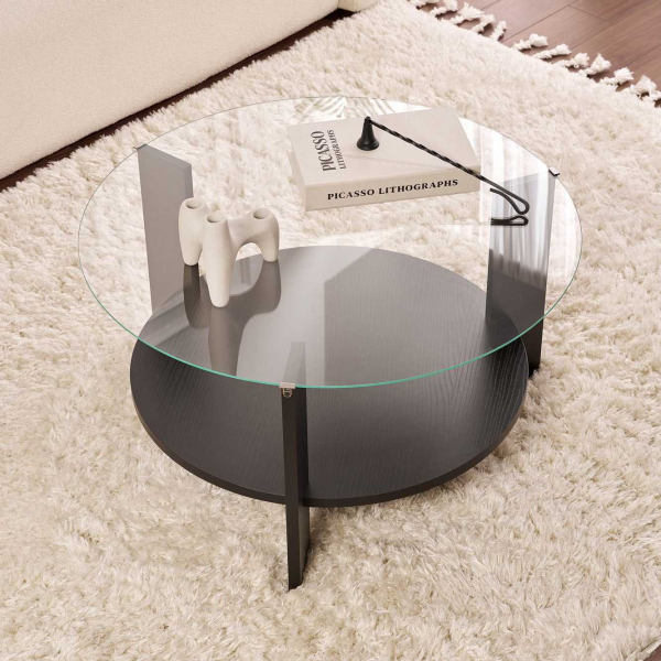 Table basse ronde en verre Clara - 5