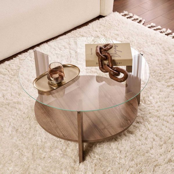 Table basse ronde en verre Clara - 5