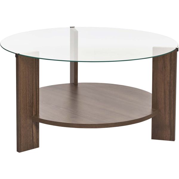 Table basse ronde en verre Clara