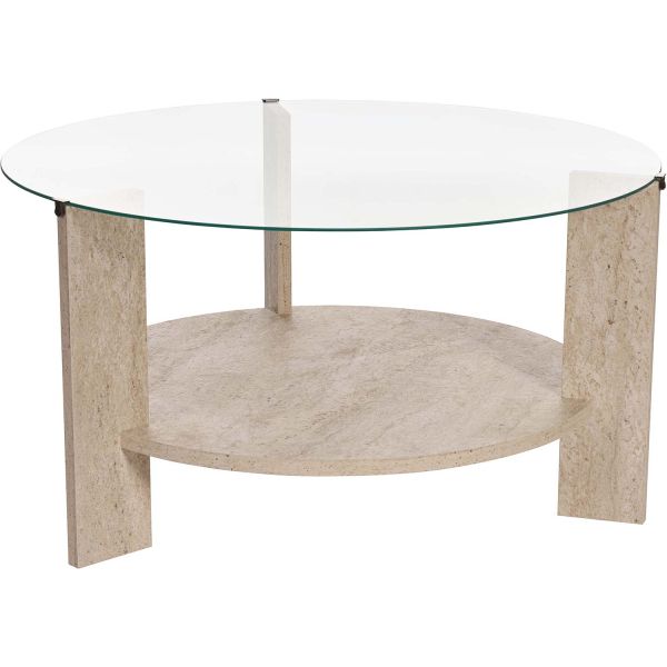 Table basse ronde en verre Clara