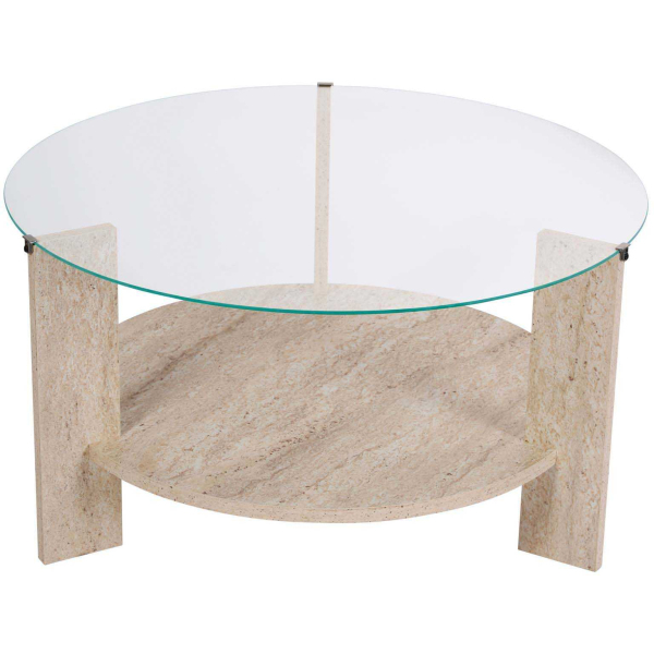 Table basse ronde en verre Clara