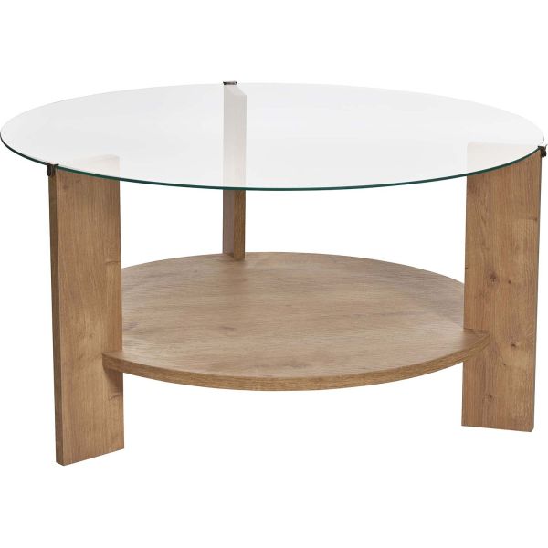 Table basse ronde en verre Clara