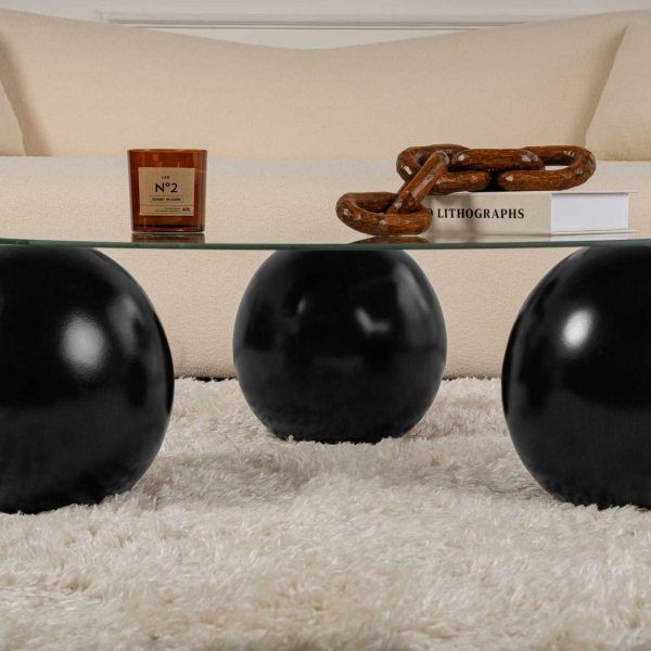 Table basse ronde en verre Miro - ASI-1799
