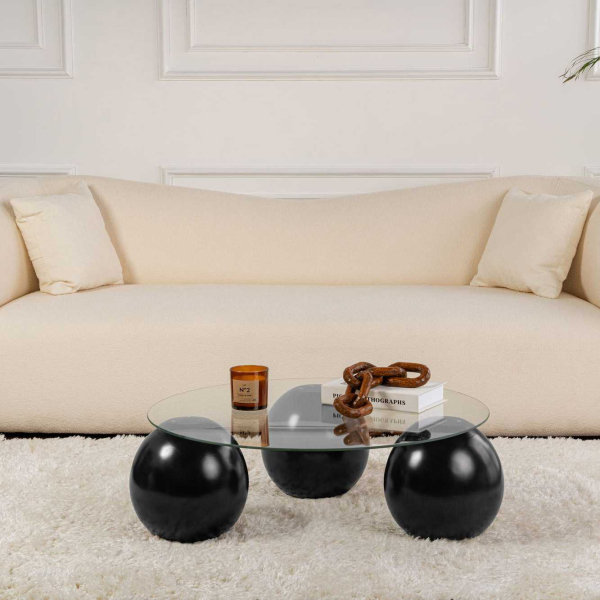 Table basse ronde en verre Miro - 5
