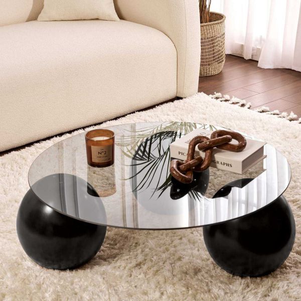 Table basse ronde en verre Miro - 7
