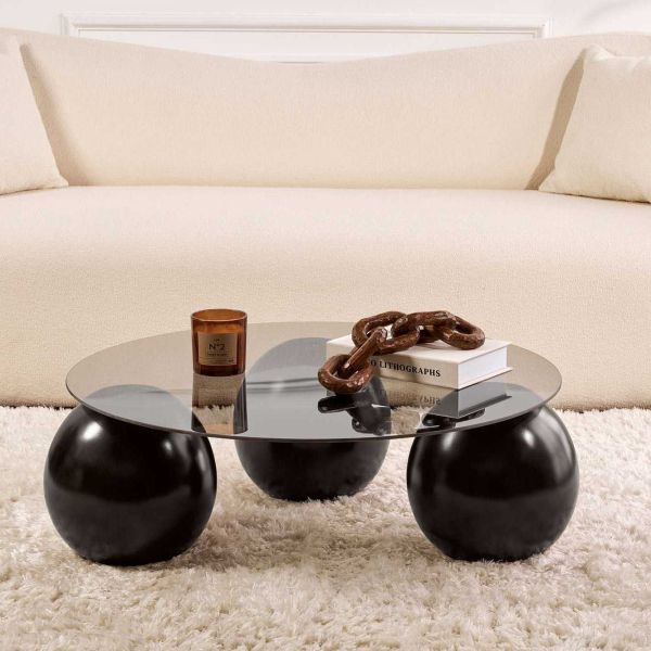 Table basse ronde en verre Miro - HANAH HOME