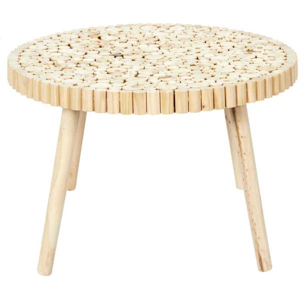Table basse rondin en bois 60 cm - CMP-5248