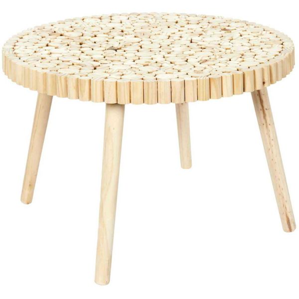 Table basse rondin en bois 60 cm