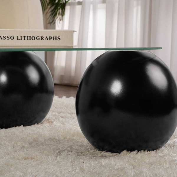 Table basse en verre 118 x 75 x 30 cm Evara - ASI-1803