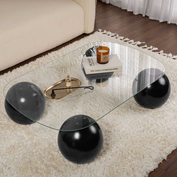 Table basse en verre 118 x 75 x 30 cm Evara - 5