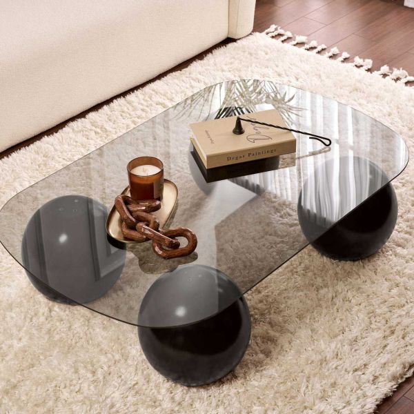 Table basse en verre 118 x 75 x 30 cm Evara - 6