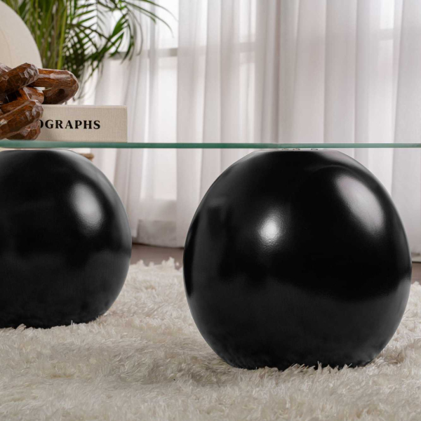 Table basse en verre 120 x 80 x 30 cm Noxa - ASI-1804
