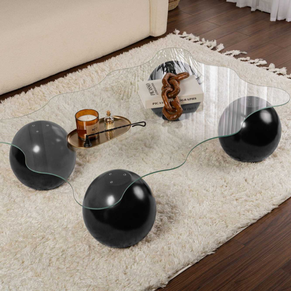 Table basse en verre 120 x 80 x 30 cm Noxa - 5